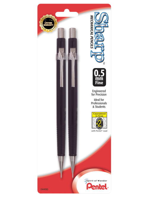 Pentel Automatic Sharp Mechanical Pencils 0 5 Mm Black Pack Of 2