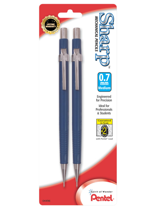 Pentel Sharp Mechanical Pencil 0 7mm 2 Lead Blue Barrel Pack Of 2