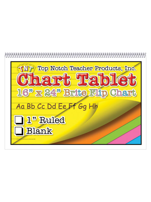 Top Notch Brite Chart Tablets 16 X 24 1 Ruled Assorted Colors Pack