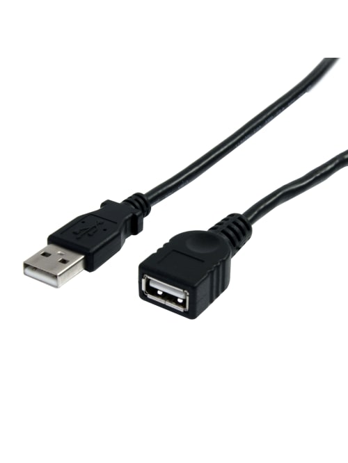 Startech Com 10 Ft Black Usb 2 0 Extension Cable A To A Mf Type A Male Usb Type A Female Usb 10ft Black Office Depot