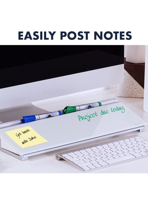 Quartet Dry Erase Desktop Computer Pad Glass 18 X 6 White