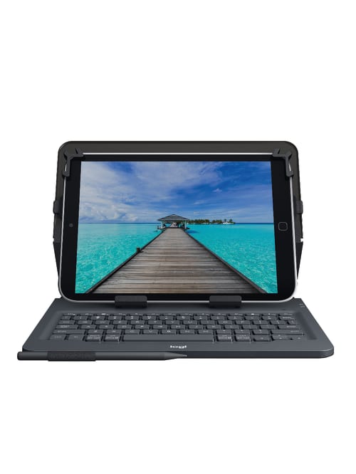 Logitech Universal Folio With Integrated Bluetooth Keyboard For Most 9 And 10 Tablets 10 15 H X 8 3 W X 0 9 D Black 920 008334 Item 342291