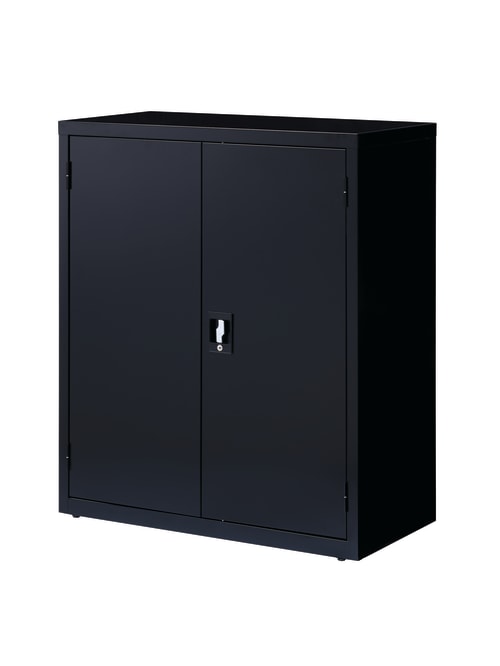 Lorell Fortress Series 18 D Steel Storage Cabinet Fully Assembled 3 Shelf Black Office Depot