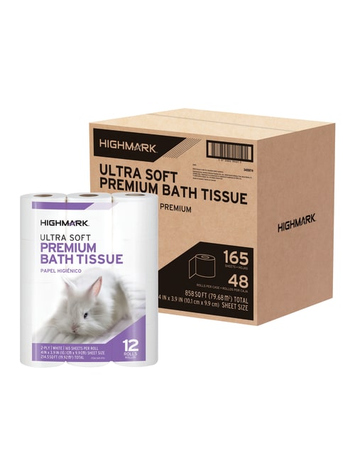 Highmark Premium 2 Ply Toilet Paper 165 Sheets Per Roll Pack Of 12 Rolls Office Depot