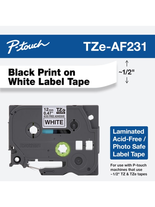 Brother Tz Af231 Black On White Tape 0 5 X 26 2 Office Depot