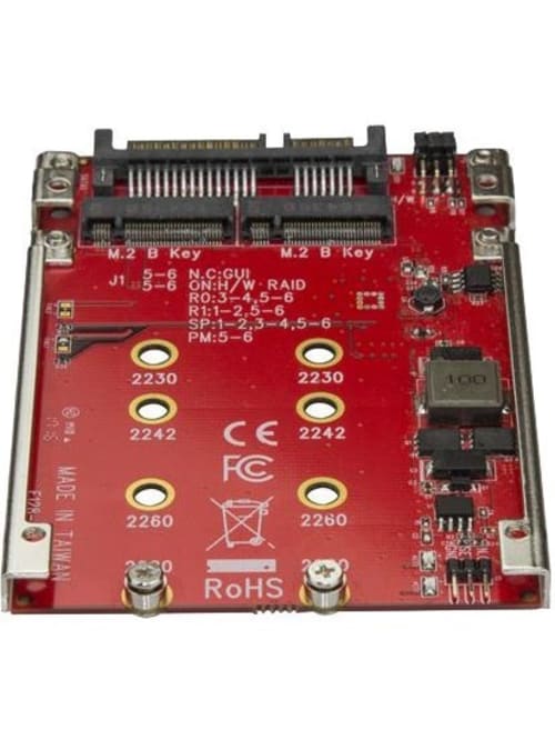 Startech Com Dual Slot M 2 To Sata Adapter M 2 Sata Adapter For 2 5 Drive Bay M 2 Adapter M 2 Ssd Adapter M 2 Ngff Ssd Adapter Raid 2 X Ssd Supported Serial Ata600 Controller Raid