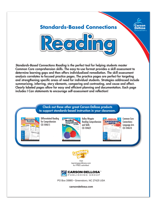 Carson Dellosa Standards Based Connections Reading Workbook Grade