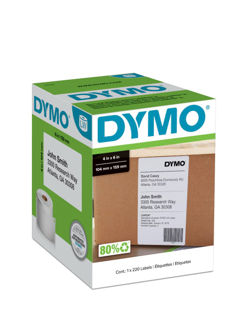Yubbler - DYMO LabelWriter Shipping Labels For 4XL Model, 1951462, White,  4in x 6in, Roll Of 220