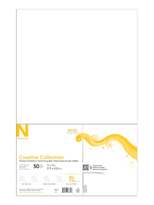 Neenah Creative Collection Paper 80 Lb Ledger Size 11 X 17 Fsc Certified Solar White Pack Of 50 Sheets Office Depot
