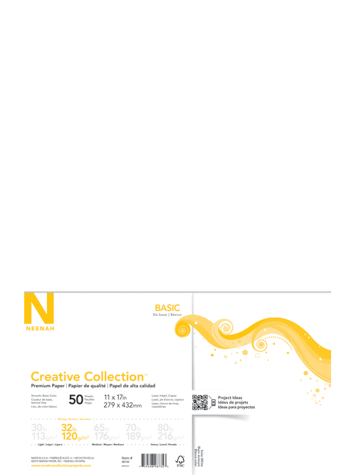Neenah Creative Collection Paper Ledger Size 11 X 17 Fsc Certified Solar White Pack Of 50 Sheets Office Depot