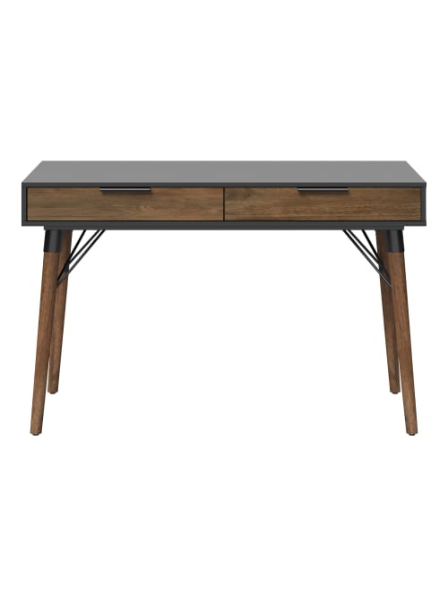 Elle D Cor Dani 47 W Writing Desk Old World Rustic Pinedusk Gray
