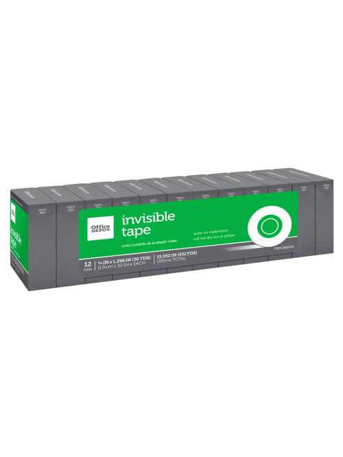 Office Depot Brand Invisible Tape 34 X 1296 Clear Pack Of 12 Rolls Office Depot