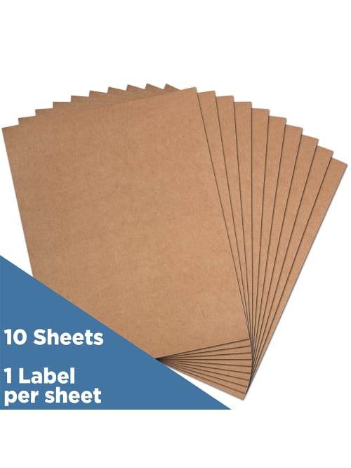 Jam Paper Full Page Mailing And Shipping Labels 337628602 8 12 X 11 Brown Kraft Pack Of 10 Office Depot