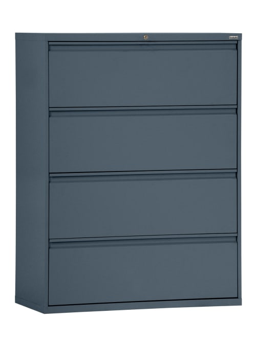 Sandusky 800 42 W Lateral 4 Drawer File Cabinet Metal Charcoal Office Depot