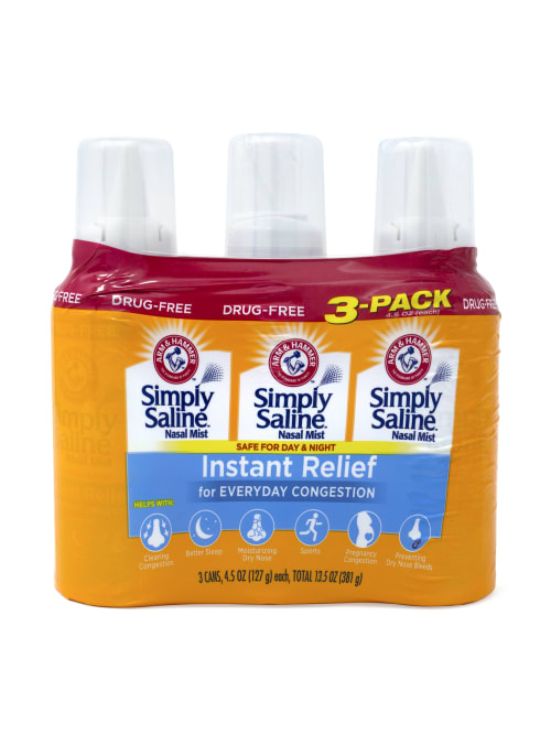 Arm And Hammer Simply Saline Instant Relief Nasal Sprays 4 5 Oz Pack Of 3 Sprays Office Depot