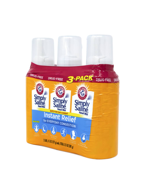 Arm And Hammer Simply Saline Instant Relief Nasal Sprays 4 5 Oz Pack Of 3 Sprays Office Depot