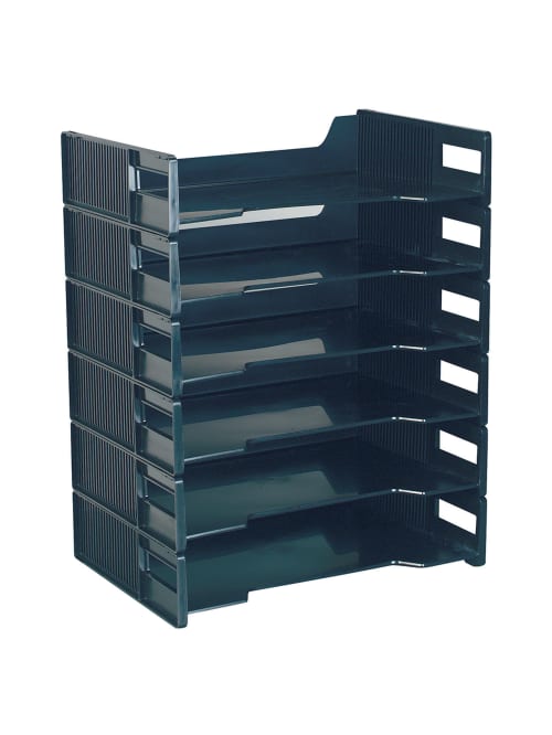 Innovative Stackable Letter Tray Black 6 Pk Office Depot