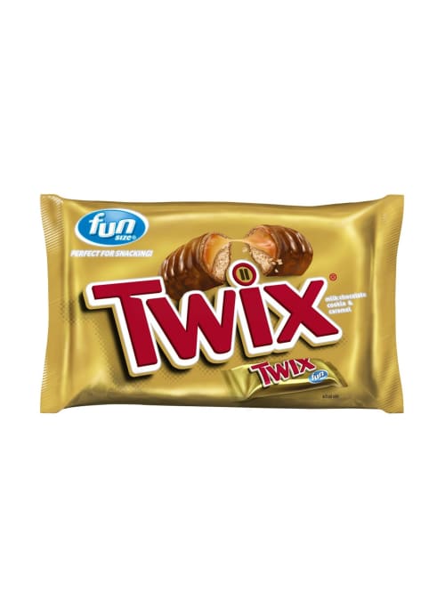 Twix Caramel Fun Size Candy 10 83 Oz Bag Pack Of 4 Bags Office Depot