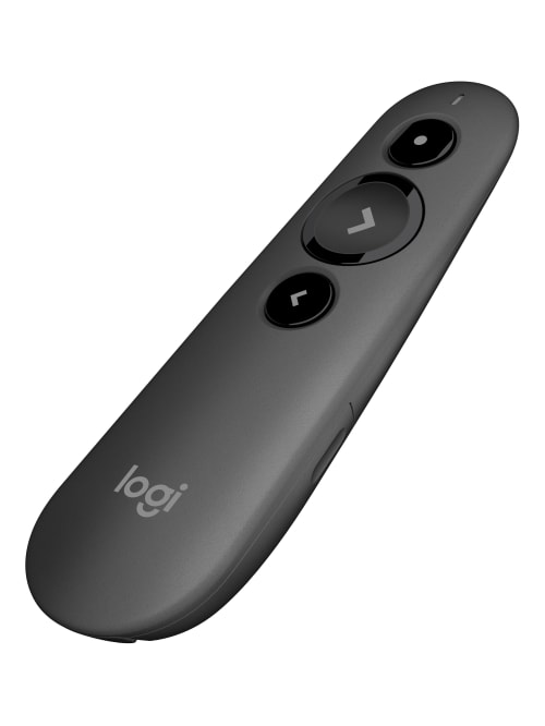 logitech r500 universal laser presentation remote 3 56 h x 1 44 w x 9 76 d graphite 910 005333 item 3741298