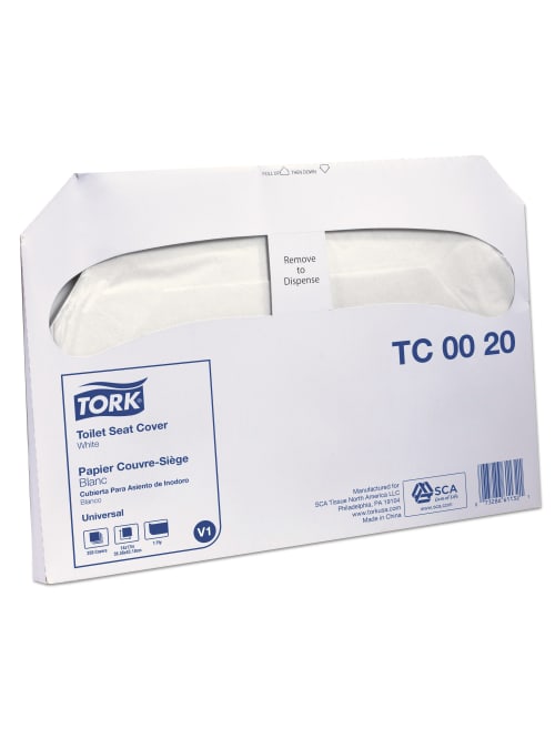 Tork Toilet Seat Covers 14 12 X 17 White Carton Of 20 Office Depot