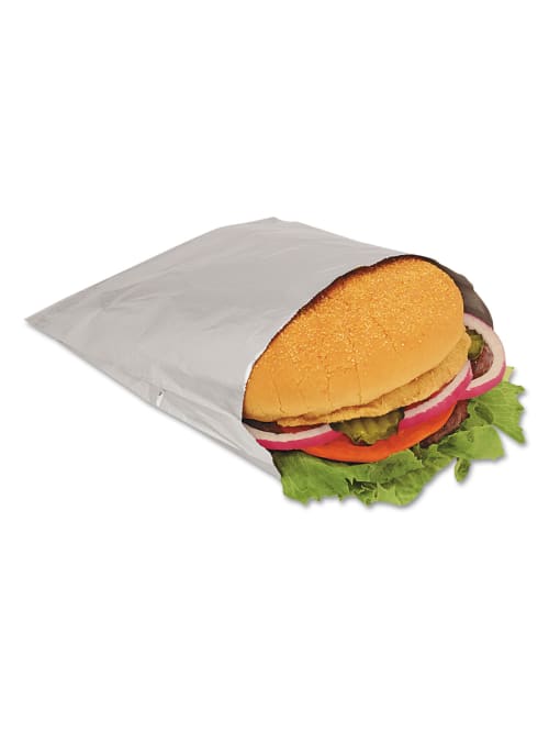 Bagcraft Foil Sandwich Bags 6 12 X 6 34 Silver Carton Of 1000 Bags Office Depot