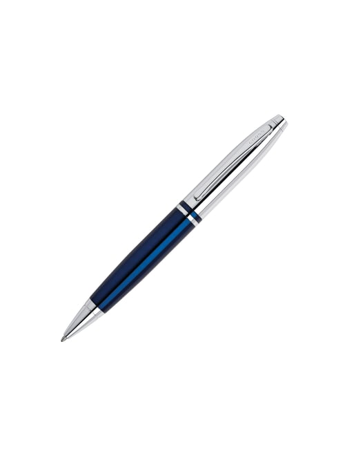 cross calais ballpoint pen medium point blue chrome barrel black ink item 3774286