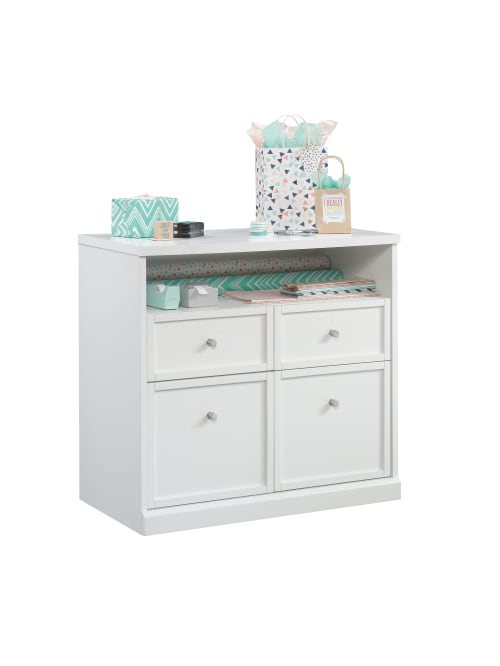 Sauder Craft Pro Series Storage Cabinet With Drawers White Office Depot