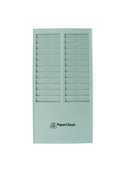 Papercloud Time Card Rack 24 Pockets 16 4 H X 8 2 W X 1 4 D Gray Pctcr24 Office Depot