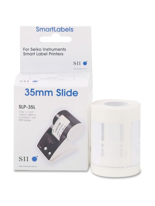 Sii Self Adhesive 35mm Slide Labels Skpslp35l 716 X 1 12 300 Labels Per Roll Office Depot