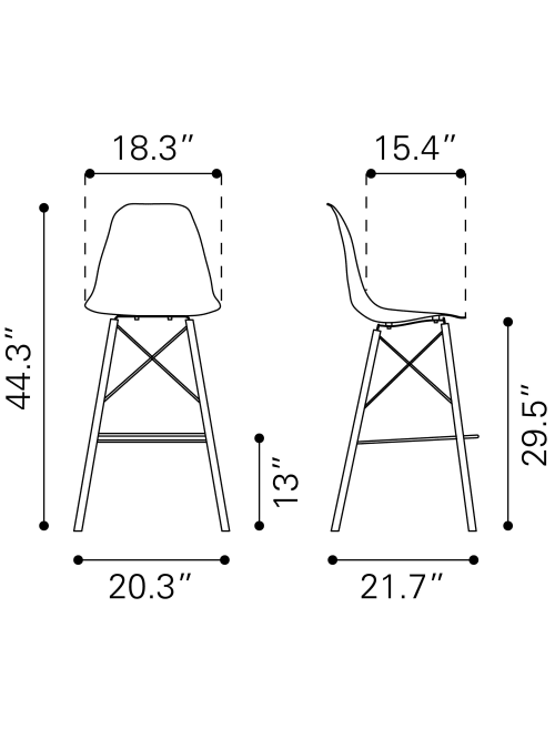 Zuo Modern Shadow Bar Chair Naturalgold Office Depot