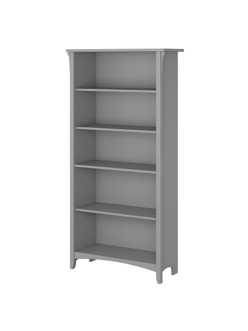 Bush Furniture Salinas 5 Shelf Bookcase Cape Cod Gray Standard Delivery Office Depot