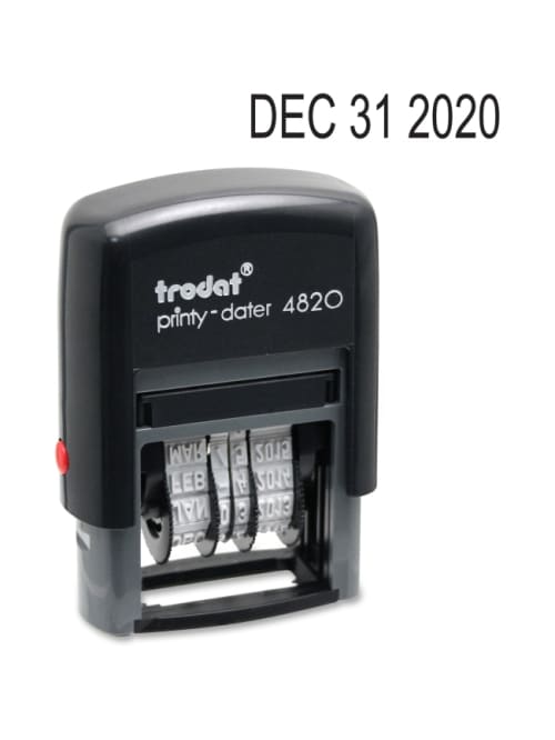 Trodat 4820 Self Inking Stamp Date Only 38 X 1 58 65percent Recycled Black Office Depot