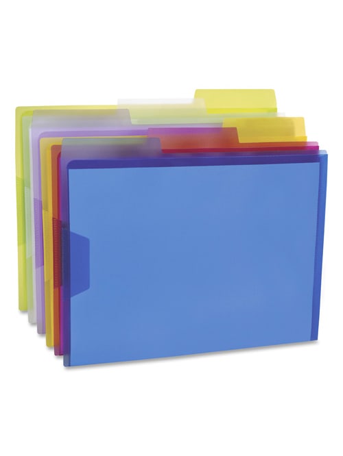 Pendaflex Poly View Folders 1 Expansion Letter Size Assorted Colors Pack Of 6 Folders Office Depot
