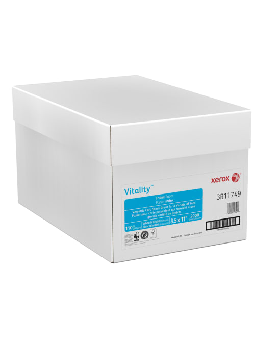Xerox Vitality Index Paper Letter Size 8 12 X 11 110 Lb 96 U S
