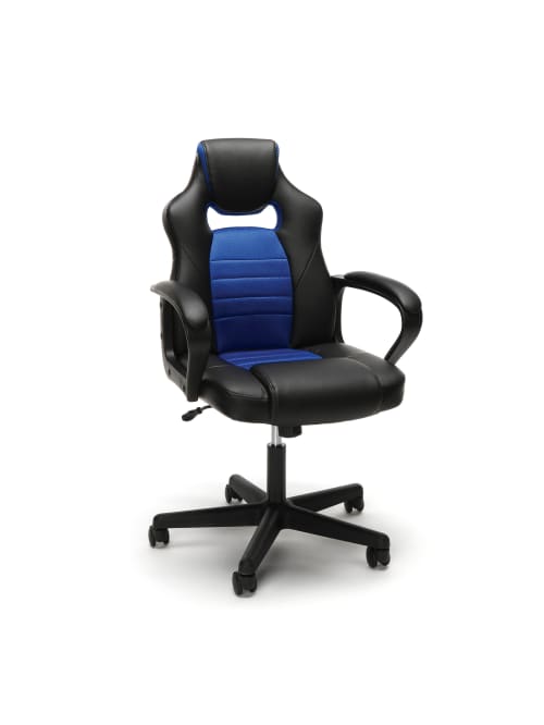 Essentials Racing Style Gaming Chair Blue Office Depot