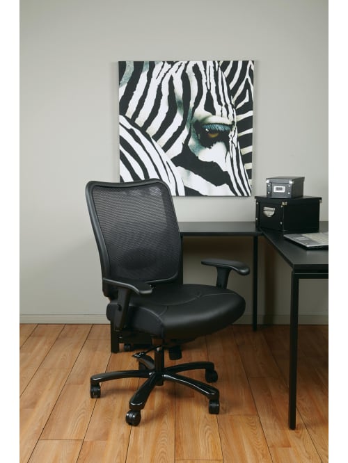 Office Star Big And Tall Fabricair Grid Mesh Back High Back Chair Black Office Depot