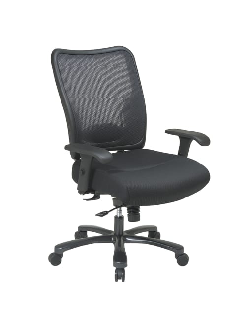 Office Star Big And Tall Fabricair Grid Mesh Back High Back Chair Black Office Depot