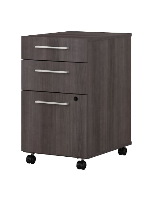 Bush Business Furniture 400 20 16 D Vertical 3 Drawer Mobile File Cabinet Storm Gray Standard Delivery Office Depot