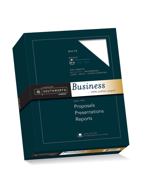 Southworth 100percent Cotton Business Paper 8 12 X 11 20 Lb White