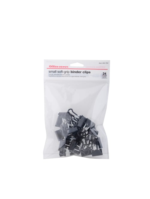 Office Depot Binder Clips Small 34 Wide 38 Capacity Black Pack Of