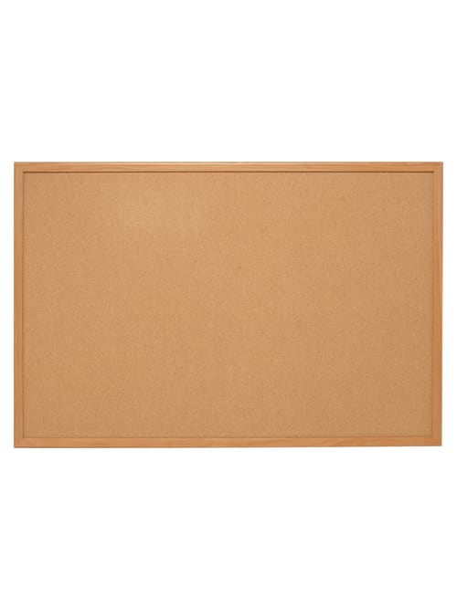 Quartet Natural Cork Bulletin Board With Oak Frame 48 X 36