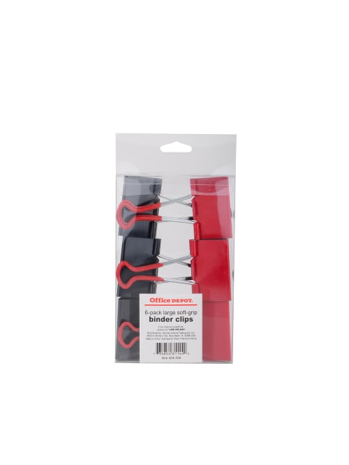 Office Depot Brand Binder Clips Large 2 Wide Blackred Pack Of 6 Office Depot