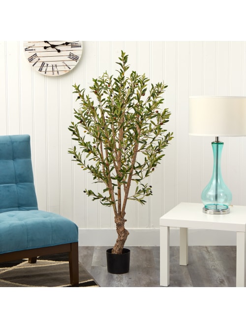 Nearly Natural 5h Silk Olive Tree With Pot Green Office Depot