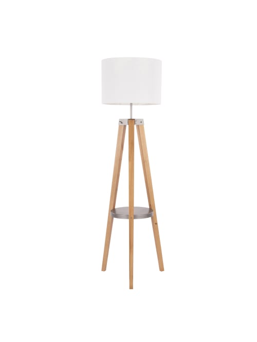 Featured image of post Wooden Floor Lamps With Shelves : Buy products such as simple designs etagere organizer shelf floor lamp with linen shade at walmart and save.