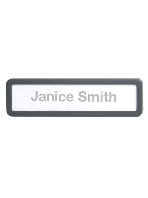 Office Depot Brand Cubicle Name Plate 2 58 X 9 18 X 78 30percent Recycled Charcoal Office Depot