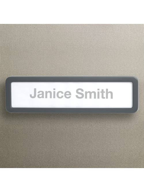 Office Depot Brand Cubicle Name Plate 2 58 X 9 18 X 78 30percent Recycled Charcoal Office Depot