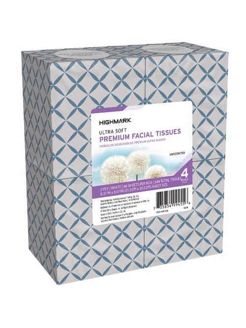 Download Highmark 2 Ply Facial Tissue Cube Box White 86 Tissues Per Box Pack Of 4 Boxes Office Depot