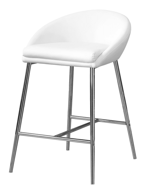 Monarch Specialties Counter Height Bar Stools Whitechrome Set Of 2 Office Depot