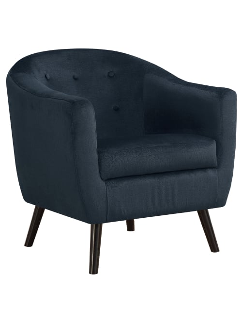 Monarch Specialties Mosaic Velvet Fabric Accent Chair Dark Blueblack Office Depot