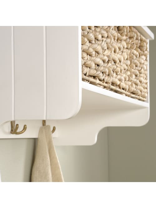 Sauder Cottage Road Hanging Wall Cabinet With Wicker Baskets 1